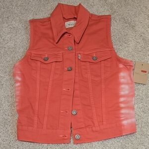 Levis Pink Tye Dye Denim Vest